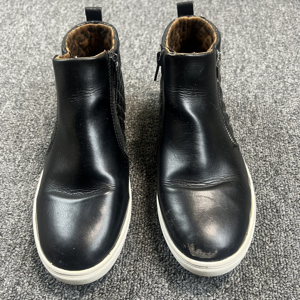 Steve Madden Y2K JREGGIE Quilted High Top Sneaker Boots 5 Black Streetwear Moto